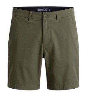 Abercrombie & Fitch Mens All Day Short Chino Olive Green Navy Blue Lot 2 L